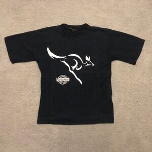 Vintage Australia Kangaroo Outback Graphic T-Shirt Black Mens Large Down Under